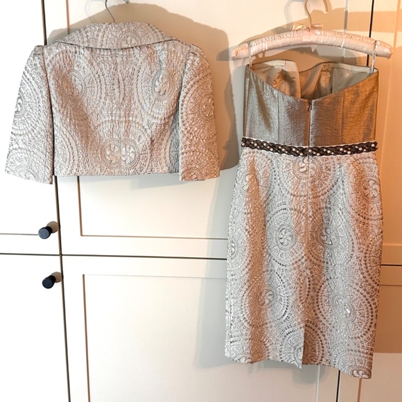 Kay Unger Cocktail Dress with Bolero Jacket formal rose taupe; Women size US 4 - Picture 8 of 15